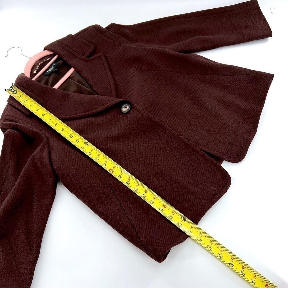Talbots Wool Blazer One Button Size 14 Brown - image 5